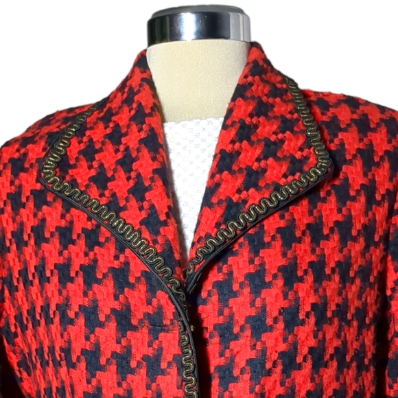 CASSADA Red and Black Plaid Vintage Blazer Size 12 - Picture 5 of 13